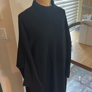 Anthropologie easy black mock turtleneck sweater dress